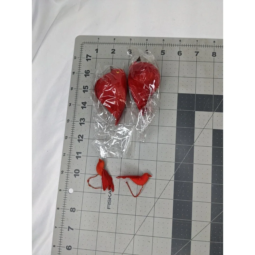 Red Bird Ornament‎ Figure Lot and Cute Box